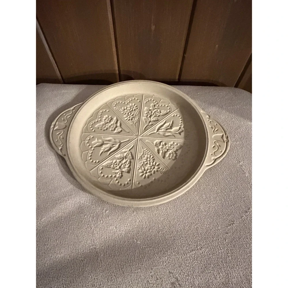 Brown Bag Cookie Art Shortbread Mold Stoneware Spring Flowers Hill Design 1988